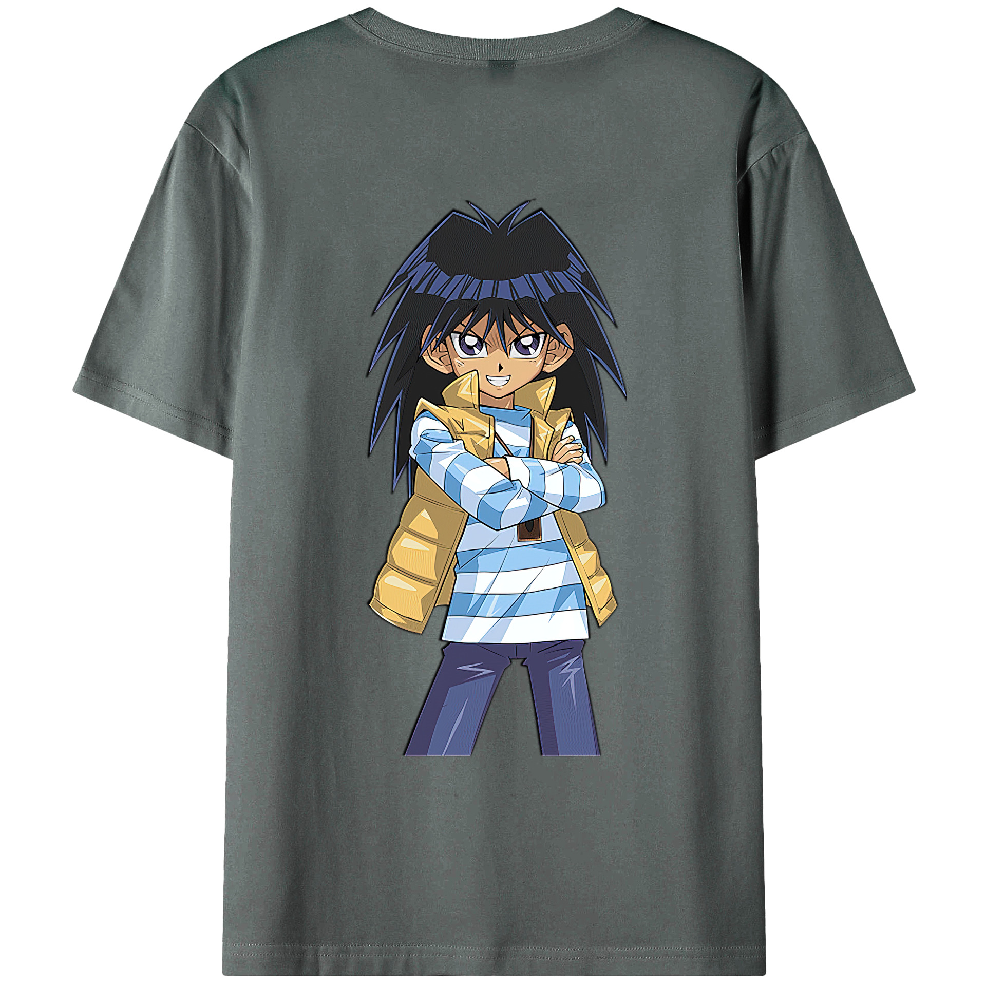 （画像用） 遊☆戯☆王 Yu-Gi-Oh! 綿100％ メンズ半袖Tシャツ（バックプリント） 通気性